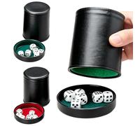 Foreverup 6 Pezzi Set di Tazze per Dadi con 36 Dadi(16 mm) per Giochi, Dice Cup con Coperchio, Bicchieri Silenziosi, Insonorizzata e Portatile, Ideale per Giochi da Tavolo, Feste, Bar e Giochi, Viaggi