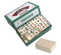 Foreverup Mini mahjong set, 144 piastrelle Mahjong set portatile, mahjong set da viaggio, mahjong cinese tradizionale set con custodia da viaggio e 2 dadi per il tempo libero, viaggi, feste, giochi in
