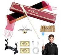 Foreverup Voldemort Wand, bacchetta magica Voldemort da 38 cm, con ricarica USB, bacchette magiche magiche magiche con grafico degli incantesimi, biglietto della stazione, mappa e supporto per feste