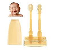 FOREVIVE Spazzolino da denti per bambini, spazzolino da denti da 6 a 12 mesi e 0-6 mesi, in silicone, set per la pulizia della lingua e della bocca per neonati, buona idea per il primo spazzolino da