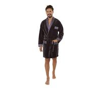FOREX Lingerie Elegante vestaglia uomo in velluto, grigio corto, M