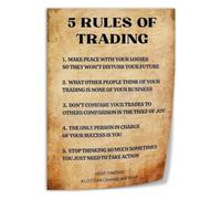 Forex Rules Poster Five Trading Principles for Home Office Decor