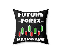 Forex Trading Millionaire Aspirations Quote Cool Azioni Trader Inspirational Uomini Donne T Shirt Poliestere Filato Cuscino Quadrato 18 "× 18"