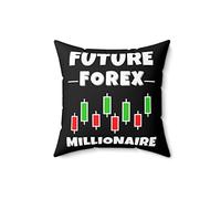 Forex Trading Millionaire Aspirations Quote Cool Azioni Trader Inspirational Uomini Donne T Shirt Poliestere Filato Cuscino Quadrato 16 "× 16"