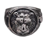 ForFox Anello Testa di Leone Claddagh Irlandese in Argento Sterling 925 Vintage per Uomo Donna Taglia 21