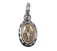 ForFox Ciondolo Ave Maria in Argento Sterling 925 Bicolore Vergine Maria Madonna di Guadalupe Unisex
