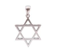 ForFox Ciondolo Stella di David esagramma in Argento Sterling 925 Vintage per Uomo Donna