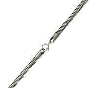 ForFox Collana a catena serpente snake tonda in argento sterling 925 per uomo donna 3mm 45 cm