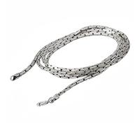 ForFox Collana con catena a maglia di bambù vintage in argento sterling 925 per uomo donna 2mm 45 cm