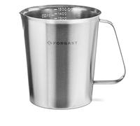 Forgast Brocca in Acciaio Inox 1,5l, Misurino con Parte Graduata all'Interno, Brocca di Misura, Brocca con Scala Graduata
