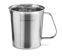 Forgast Brocca in Acciaio Inox 500 ml, Misurino con Parte Graduata all'Interno, Brocca di Misura, Brocca con Scala Graduata