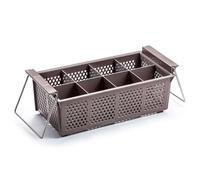 Forgast Cestello per Posate Portaposate, Cestino Cesto per Lavastoviglie, In plastica, Rettangolare, Dimensioni 42,5x20x15 cm, 8 scomparti, Per Posate e Piccoli Oggetti