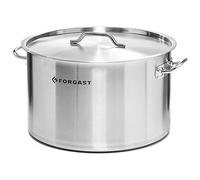 Forgast Pentola Professionale Acciaio Inox 2L Litri con Coperchio, Casseruola Media Pentola Induzione Gas Fornello Elettrico, Fondo Spesso Multistrato, Pentole da Ristorante, Argento