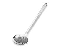 Forgast Schiumarola Monoblock in Acciaio Inox Satinato, Diametro 14 cm, Schiumarola Professionale, Mestolo Forato, Cucchiaio Filtrante Cucina con Manico Lungo, Lunghezza Totale 41,5cm