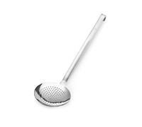 Forgast Schiumarola Monoblock in Acciaio Inox Satinato, Diametro 16 cm, Schiumarola Professionale, Mestolo Forato, Cucchiaio Filtrante Cucina con Manico Lungo, Lunghezza Totale 43cm