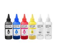 ForgeCore di inchiostri DTF da 6 x 100 ml Inchiostro per trasferimento di pellicole PET compatibile con stampante DX5 L1800 L805 1390 XP600