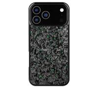 Forged Carbon Fiber Phone Case for iPhone 17 Pro Max, for iPhone 17 Pro Max Case Aramid, All-Inclusive Magnetic Wireless Charging Anti-Fall Protective Phone Case (Green,17)