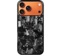 Forged Carbon Fiber Phone Case for iPhone 17 Pro Max, olor Clash Design, Glass Hard, All-Inclusive Shockproof Magnetic Wireless Charging Anti-Fall Protective Phone Case for MagSafe (16,Black)