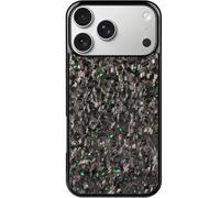 Forged Carbon Fiber Phone Case for iPhone 17 Pro Max, olor Clash Design, Glass Hard, All-Inclusive Shockproof Magnetic Wireless Charging Anti-Fall Protective Phone Case for MagSafe (14,Green)