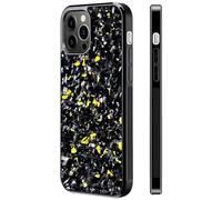 Forged Carbon Fiber Phone Case,Magnetic Case Cover For Iphone Shockproof Phone Case,Support Wireless Charging (for iPhone 14 Pro,Yellow)