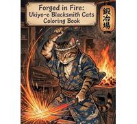 Forged in Fire: Ukiyo-e Blacksmith Cats Coloring Book: A Relaxing Journey into the Art of Japanese Blacksmith Cats