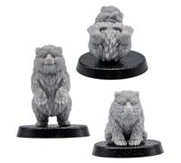 Forged Path Miniatures Bear Cub Familiars Set - 3 miniature Bear Cub per giochi di ruolo da tavolo | Compagni animali in resina fantasy per giochi di ruolo in stile DND | Scala 32 mm