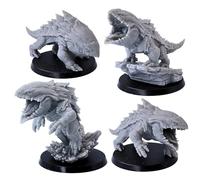 Forged Terrain Bulette Shark Monster Figura in miniatura per 28mm Dungeons and Dragons Giochi in miniatura, Giochi da tavolo Creature Beast Fantasy TTRPG Giochi di ruolo