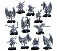 Forged Terrain Kobold & Winged Kobold Miniature Set - 12 Mostri RPG in resina | Miniature epiche | Figure non verniciate con basi da 25 mm per DnD Starter Set