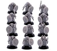 Forged Terrain Nano Barba Lunga Maschio con Ascia e Scudo Armi, Non Verniciato Bulk Nani per 28mm in scala Fantasy Da Tavolo Wargaming RPG Paintable Player Personaggio Figure