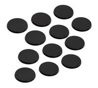 Forged Terrain Set di basi rotonde da 32 mm per miniature - Confezione da 12 per tavolo Wargaming | 4 mm di altezza in plastica nera testurizzata