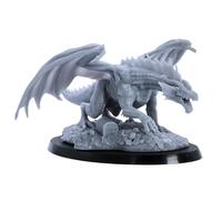 Forged Terrain Young Red Dragon - Miniatura classica del mostro DND | Base 90x52mm | Miniature epiche | Figura in resina non verniciata per giochi di ruolo e giochi di guerra