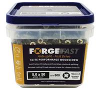 Forgefast Pozi Compatibile Elite Performance Legno Vite Zy 5.0 x 50mm Vasca 600