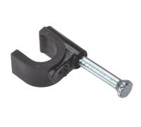 ForgeFix - Cable Clip Round Coax Black 6-7mm Box 100