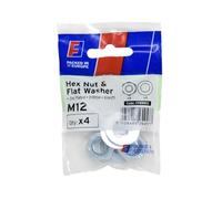 Forgefix Dado e rondella M12 ForgePack 4, zincato brillante per una maggiore resistenza alla corrosione