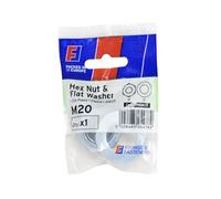 Forgefix Dado e rondella M20 ForgePack 1, zincato brillante per una maggiore resistenza alla corrosione