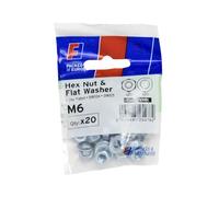 Forgefix Dado e rondella M6 ForgePack 20, zincato brillante per una maggiore resistenza alla corrosione