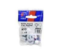 Forgefix M10 Nyloc Dado E Rondella Pacco 8 Di Ognuno Zincato FORFPKNNW10