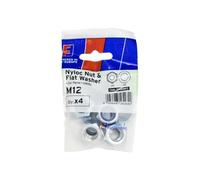 Forgefix M12 Nyloc Dado E Rondella Pacco 4 Di Ognuno Zincato FORFPKNNW12