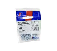 Forgefix M6 Dado E Rondella Pacco 20 Di Ognuno Zincato FORFPKNW6