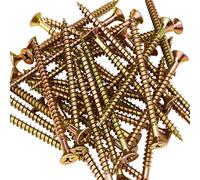 Forgefix MPS575Y Vite Multiuso Compatibile Pozi CSK ST ZYP 5,0 x 75 mm, Confezione da 100, Giallo, 5.0 x 75mm, Set di 100 Pezzi