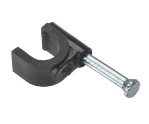 Forgefix RCC67B - Chiodo a gancio rotondo per cavo coassiale, colore: Nero