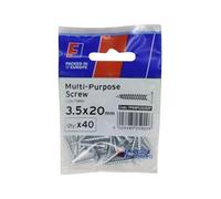 Forgefix Vite Pozi multiuso CSK ST ZP 3,5 x 20 mm ForgePack 40, utilizzata in tutti i settori tra cui falegnameria, elettrico e idraulico
