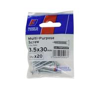 Forgefix Vite Pozi multiuso CSK ST ZP 3,5 x 30 mm ForgePack 20, la testa svasata è progettata per affondare a filo con substrati per lasciare una finitura superficiale liscia.
