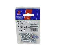 Forgefix Vite Pozi multiuso CSK ST ZP 3,5 x 40 mm ForgePack 20, adatta per l'uso con molti materiali tra cui PVC, legno, truciolato, MDF e altri tipi simili.
