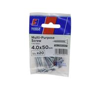 Forgefix Vite Pozi multiuso CSK ST ZP 4,0 x 50 mm ForgePack 10, adatta per l'uso con molti materiali tra cui PVC, legno, truciolato, MDF e altri tipi simili.