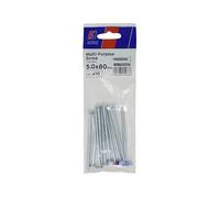 Forgefix Vite Pozi multiuso CSK ST ZP 5,0 x 80 mm ForgePack 10, utilizzata in tutti i settori tra cui falegnameria, elettrico e idraulico