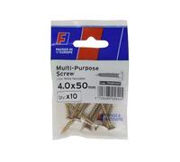 Forgefix Vite Pozi multiuso CSK ST ZYP 4,0 x 50 mm ForgePack 10, sono adatti per numerose applicazioni di ferramenta, falegnameria, elettriche e idrauliche.