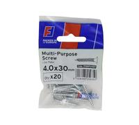 Forgefix Vite Pozidriv multiuso CSK ST ZP 4,0 x 30 mm ForgePack 20, utilizzata in tutti i settori tra cui falegnameria, elettrico e idraulico