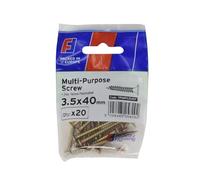 Forgefix Vite Pozidriv multiuso CSK ST ZYP 3,5 x 40 mm ForgePack 20. Sono adatte per numerose applicazioni di ferramenta, falegnameria, elettrici e idraulici.