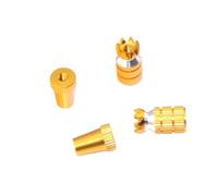 Forgekael 2pcs M3 M4 Stick End Transmit Regolabile Lunghezza a due sezioni Compatibile con Airplane Radio Modello RC Fit(M4 Golden)